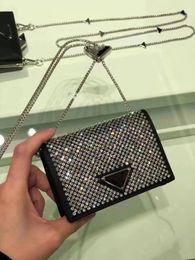 Sacs à dos Designer enfants triangle strass sac à main filles chaîne en métal sacs à bandoulière enfants bling un sac à bandoulière