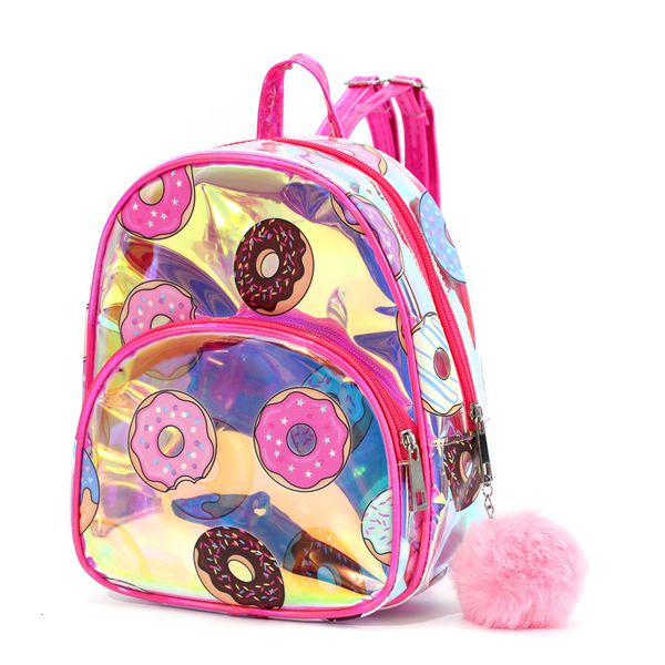 Mochilas Donut Laser Niños Impermeable Jelly Kids School Bag Cute Cartoon Mochila Moda PVC Monedero 230703