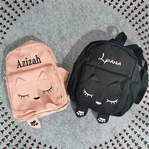 Backpacks broderie mignon chat sac à dos pour enfants sac à bandoulière