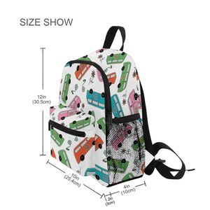 Sac à dos Fashion Children Sacs d'école 3d Cartoon Car Imprimez Kids Backpack Kindergarten Garçons and Girls School Sacs Mini Back Book Bag