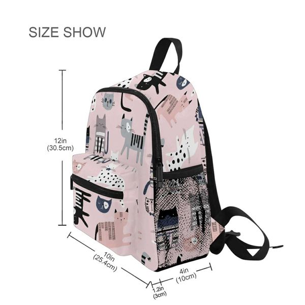Sac à dos de la mode des enfants sacs scolaires créatifs de chat rose enfantine imprimé enfants sac à dos de girls d'écoles de fille de maternelle mini sac à dos sac à dos