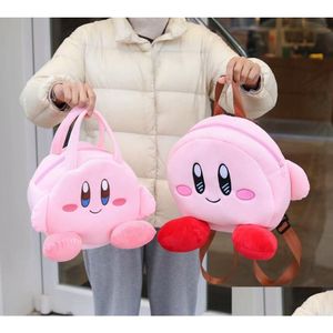 Backpacks Fashion Cute Pink Kirby Plush Zipper Backpack Double Shoder Bag Student Big Capacity Festival Gift 3 Designs Drop Delivery B Dhepw