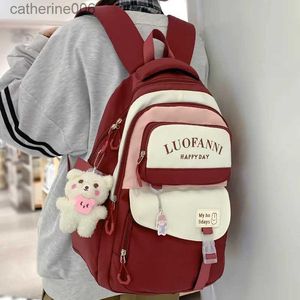 Backpacks Fashion Kawaii Girl Waterproof High Capacity School Bag Women Cute Backpack Lady Harajuku BookBag Female College Backpack LaptopL231108