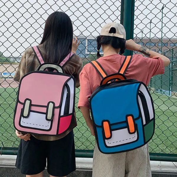 Mochilas de moda unisex dibujo mochila linda bolso de cómics de la escuela de dibujos animados para adolescentes chicas chicas mochila