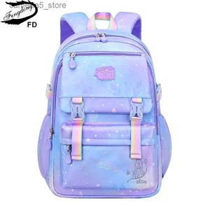 Sacs à dos Fengdong sacs d'école primaire pour filles style coréen mignon livre sac enfants étanche école sac à dos violet sac pour enfants Q231108