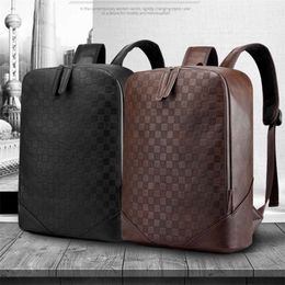 Sacs à dos pour hommes d'affaires étanche de haute qualité en cuir PU sac à dos pour ordinateur portable luxe urbain antivol sac à dos Mans 210929