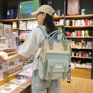 Backpacks for School Teenagers Girls Cute Ring Bag Designer Travel Laptop Backpack Women Notebook Back Pack Patchwork Bagpack Y0804