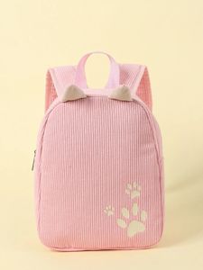 Sacs à dos Filles et garçons mignon décontracté empreintes de chat imprimé corail réglable sac à dos pour enfants sac d'école pour enfants 231214