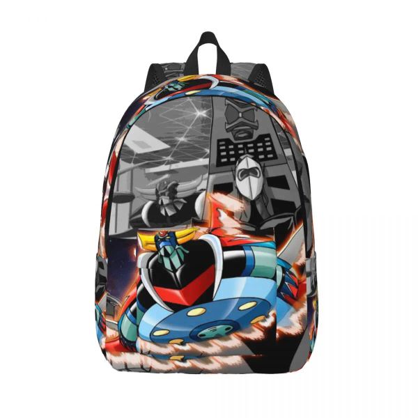 Backpacks Grendizer Go Canvas Backpack for Boys Girls Ufo Robot Goldra Mazinger Z School College Travel Bags Bookbag Fits 15 pouces