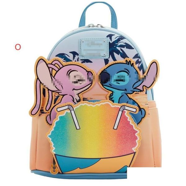 Mochilas Ins Kawaii Diseño de dibujos animados Pu Cuero Cremallera Mochila Loun Ge Doble Shoder Bolsa Estudiante Festival Regalo Drop Entrega Bebé Ki DHIVD