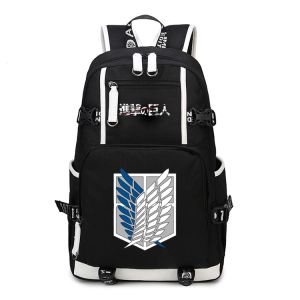 Rugzakken Japan Anime Shingeki No Kyojin Scouting Legion Schoolbag -aanval op Titan Backpack Shouls -tas voor studenten Book Bag -pakket