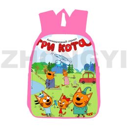 Backpacks Kawaii Cartoon Kidecats Three Kittens 3D sac à dos 12/16 pouces TPNKOTA SCHOOLS SCHOOLS For Girls Preppy Style Tri Kota Book Bookbag pour ordinateur portable