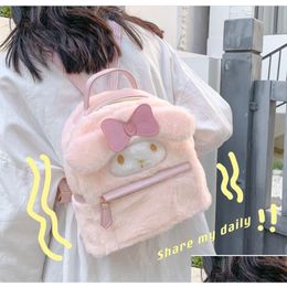 Sacs à dos Kawaii violet blanc grand oeil P sac à dos fille mignon doux accessoires sac à fermeture éclair filles anniversaire cadeau capacité livraison directe bébé Dh35E