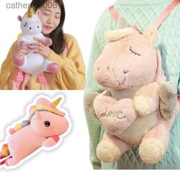 Rugzakken Kawaii Regenboog Rugzak Meisjes Jongen Pluche Verstelbare Schooltassen Zachte Knuffel Tas Kleuterschool Speelgoed KindercadeausL231108