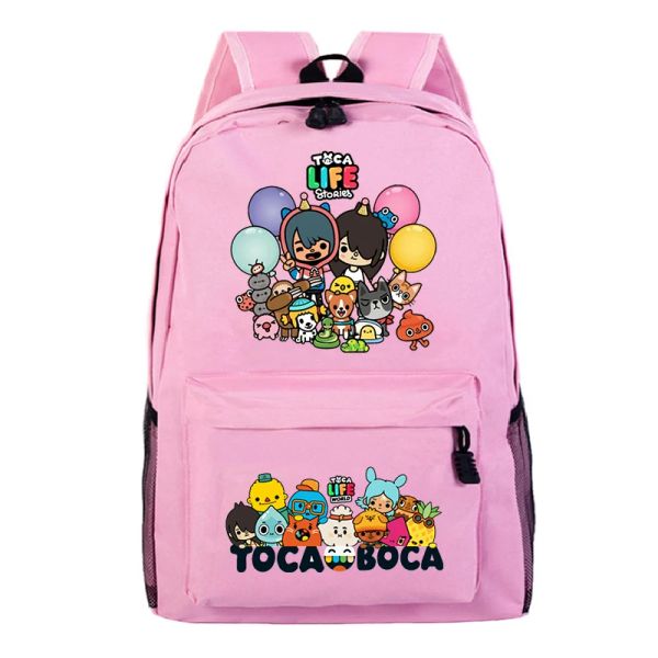 Mochilas kawaii toca life world impresas mochilas para niños mochila casual para niñas de niñas bolsas de dibujos animados bacina de campaña