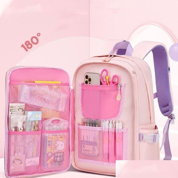 Sacs à dos Enfants Sac à dos Filles mignonnes Bookbag Sac d'école léger pour les étudiants du primaire Femmes Voyage Sac à dos Paillettes Décor 230613 DHLMB