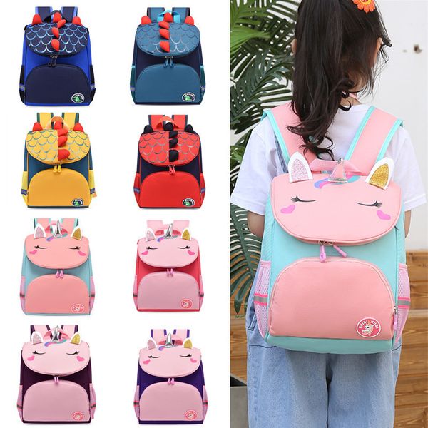 Sacs à dos maternelle sac d'école pour enfants dessin animé dinosaure licorne Style sac à dos école usage quotidien cartable 230712