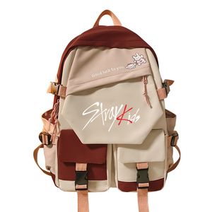 Backpacks Korean Band Stray Kids Backpack Cosplay Unisex Students School Bag Cartoon Laptop Travel Rucksack Outdoor Fashion Gifts 230626