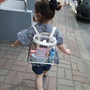 Rugzakken Koreaanse stijl Mini-rugzak Portemonnee PVC Schoolboekentassen Kinderen Duidelijke schoolrugzak Baby Strandzand Speelgoed voor kinderen Organisatortas 230914