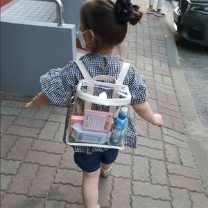 Rugzakken Koreaanse Stijl Mini Rugzak Portemonnee Pvc School Boek Tassen Kids Clear Baby Strand Zand Speelgoed Voor Kinderen Organizer tas 230703