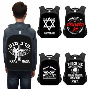 Rugzakken Krav Maga Print Backpack Israel militaire zelfverdediging vechtsysteem Rucksack Children School Tassen voor tiener Daypack Bookbag