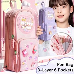 Mochilas de mochila Gran capacidad Caja de lápices de mochila Corea Kawaii Canvas Case de lápiz Almacenamiento de papelería Y240411Y240417ZHR3