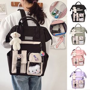 Backpacks Large Capacity Kawaii Schoolbag Waterproof Candy Colors Backpacks Fancy High School Bags For Teenage Girl Cute Travel Rucksack 230906