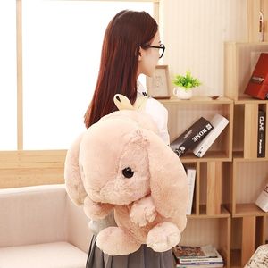 Sacs à dos longue oreille lapin en peluche sac mignon poupée Kawaiiépaule sac à dos bandoulière porte-monnaie Messenge sacs jouet filles cadeau 230705