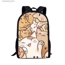 Zaini Adorabili gatti dei cartoni animati Modello Zaino Zaini casual per bambini Borse da scuola di grande capacità per bambini Ragazze Adolescenti Bookbag Q231108