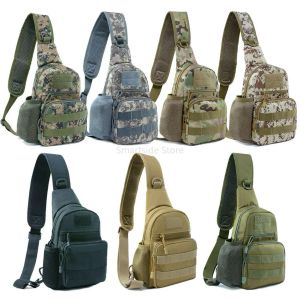 Rugzakken mannen camouflage schouder crossbody tassen tactische rugzak borst schoudergordel militaire heuvelfeunpakket jungle tas tactische accessoires