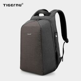 Sacs à dos hommes mode Tigernu haute qualité 15.6 pouces Anti-vol étanche ordinateurs portables d'entreprise décontracté mâle cartable scolaire