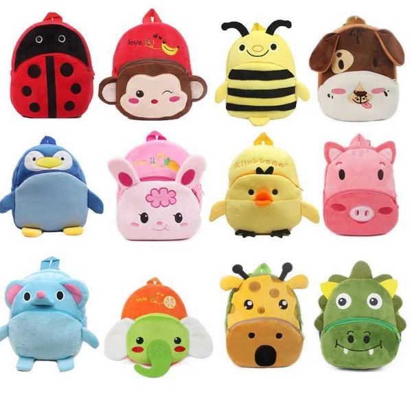 Sacs à dos Nouveau 3D Animal en peluche sac à dos CartoonTrendy sacs d'école fille Bookbag Kawaii enfants en plein air voyage mode BackpackingL2403