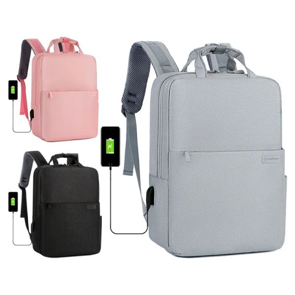 Mochilas nuevas mochila para hombres de 15.6 pulgadas de computadora USB de carga USB mochila a gran capacidad Bolsa de almacenamiento de viajes Venta en caliente
