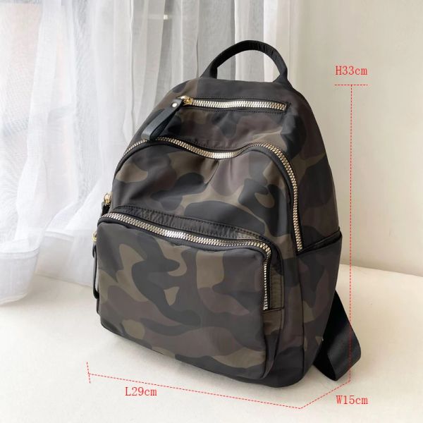 Backpacks New Camo Printing Nylon Sac à dos pour les sacs fourre-tout décontractés pour les femmes pour la mode de voyage Backpack pour les dame et adolescents