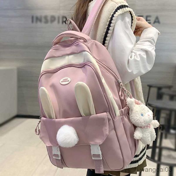 Mochilas nuevas para mujer, bolsos de viaje rosa para estudiantes, bolso escolar bonito para mujer, mochila universitaria para mujer, mochila para chica, mochila para ordenador portátil, moda R230805