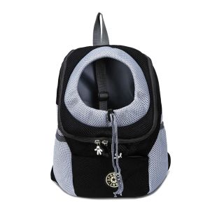 Rugzakken Nieuw uit dubbele schouder draagbare reizen Backpack Outdoor Pet Dog Carrier Bag Pet Dog Mesh Mesh Rugack Head