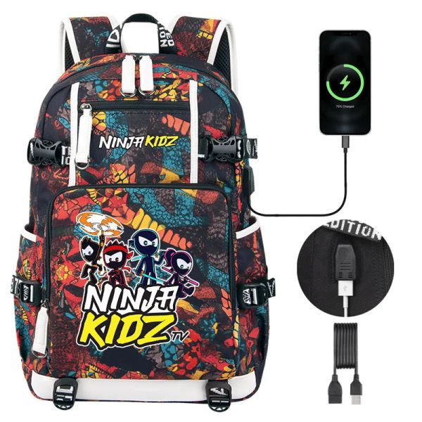 Mochilas ninja kidz de alta capacidad chicas chicas bolsas dibujos animados