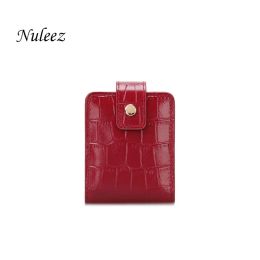 Sac à dos Nuleez Cosmetic Sac mini avec miroir petit sac à lèvres Femmes Crocodile Match Génécalité en cuir bouche rouge Red Fashion Coins portefeuille