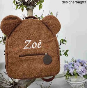 Mochilas Mochila de oso con bordado personalizado, mochila portátil bordada para compras de viaje para niños, bonito hombro para mujer