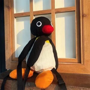 Sacs à dos en peluche sac à dos dessin animé mignon PINGUed jouet doux en peluche sac à bandoulière pour enfants filles cadeaux d'anniversaire 230427