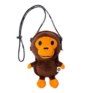 Sacs à dos en peluche mignon singe enfants diagonale sac téléphone mini sac à bandoulière 230701