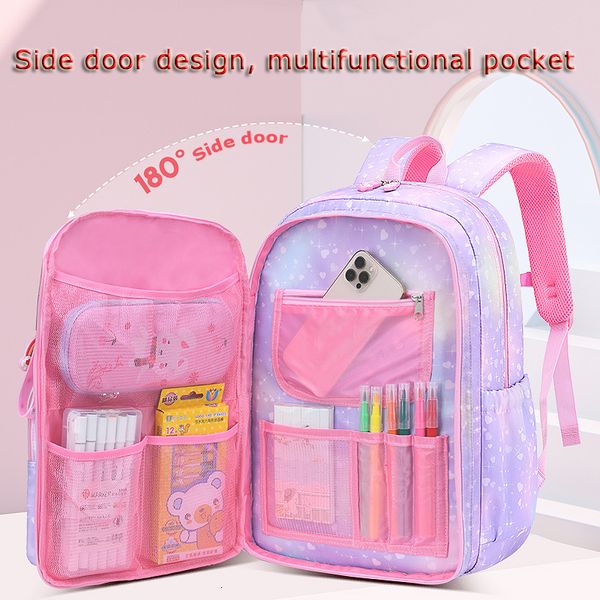 Sacs à dos Sac à dos d'école primaire sacs colorés mignons pour filles princesse imperméable enfants série arc-en-ciel cartables mochila 230822