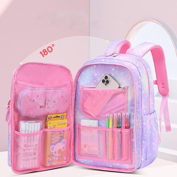 Sacs à dos école primaire sac à dos mignon sacs colorés pour filles princesse étanche enfants arc-en-ciel série cartables 230617