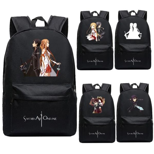 Mochilas Sao Sword Art Bag Online Designer Backpack Anime adolescentes para mujeres Bolsas de libros de dibujos animados para mujeres de regreso a la escuela Mochila Viajes