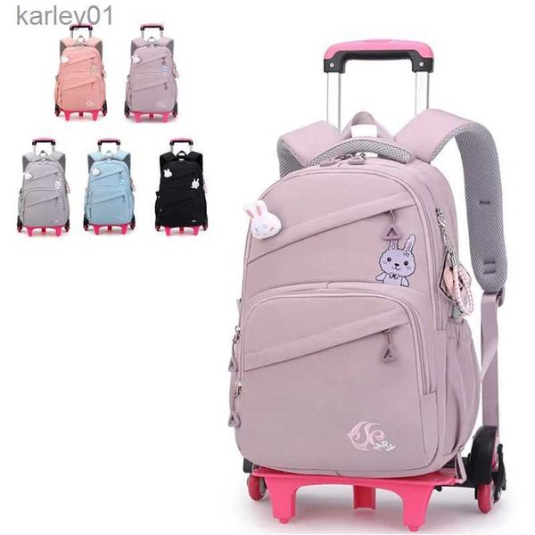 Mochilas Mochila escolar con ruedas para niñas Mochila escolar con ruedas Bolsa con ruedas Mochila para estudiantes con ruedas Bolsas de viaje Mochila escolar para niños YQ240226