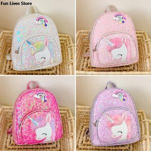 Sacs à dos Brillant Cartables Princesse Filles Sac À Dos Bling Glitter Maternelle Paillettes Cartable Enfants Licorne Livre Sacs 230731