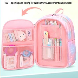 Rugzakken side-opening schooltassen waterdicht voor meisjes gradiënt kleur prinses kinderen tas primair 221122