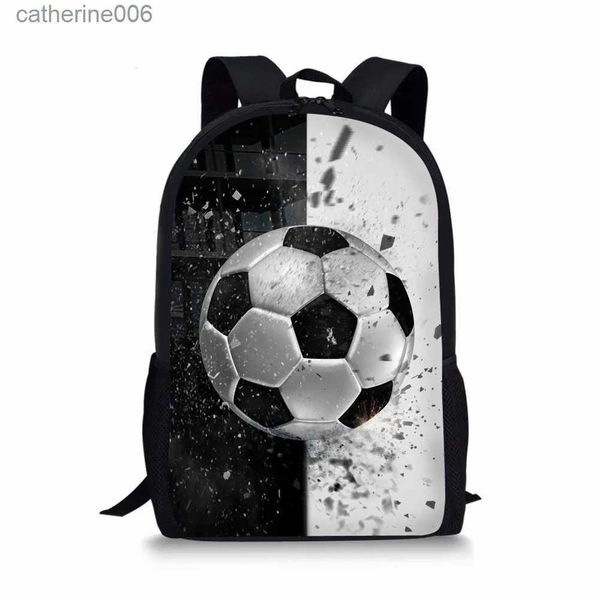 Sacs à dos Football 3d impression mode enfants école sac à dos Football modèle livre sacs pour garçons filles Bookbag élèves du primaire 16 pouces L231108