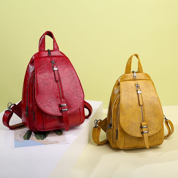 Mochilas Estilo Mujeres Bolsos de hombro cruzados Cuero de alta calidad Pequeñas niñas de moda Niños Mochilas escolares Mochila de señora Bolso de viaje Negro Marrón Rojo 7821