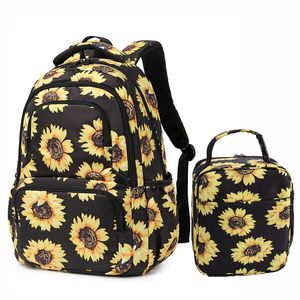 Sacs à dos tournesol école sacs à dos s pour enfants filles école primaire livre sac étanche boîte à lunch cartable pour filles cadeau 230720